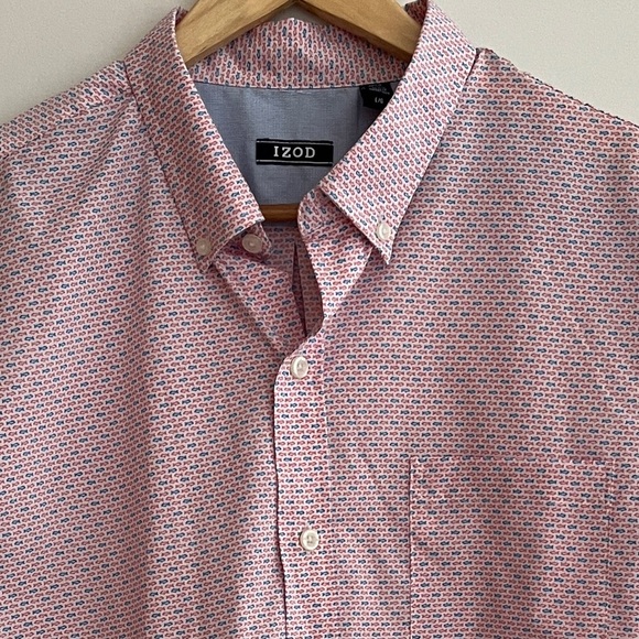 IZOD Advantage Performance Rapture Rose Button Down Golf Shirt Active Wear - Picture 4 of 10